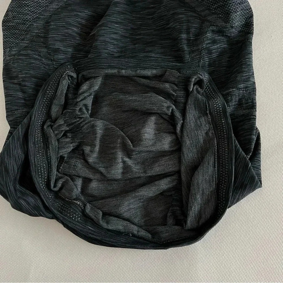 Athleta Fastest Track Size XS Black Space Dye Ruched Muscle Tank Seamless Top - Picture 7 of 8